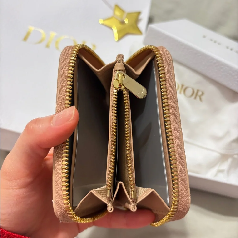 Dior Blush Quilted Card Holder